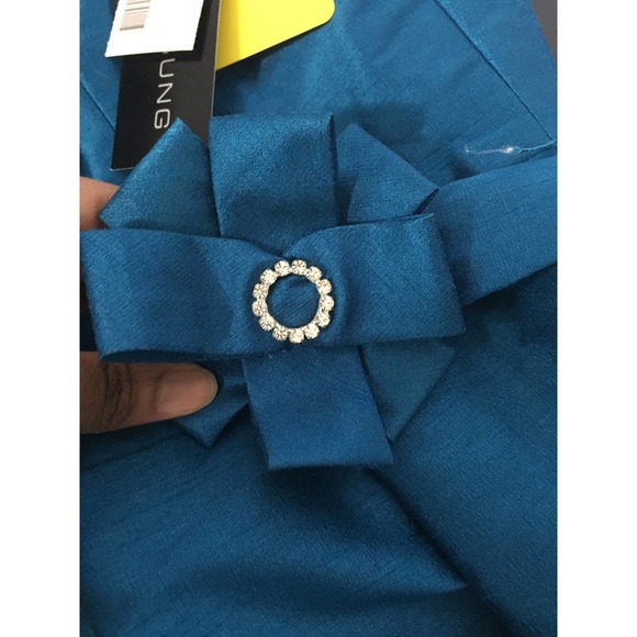 NWT Alfred Sung Women's Mosaic Dupioni Dress Size 10 Blue, Cocktail, Formal, - Picture 8 of 16